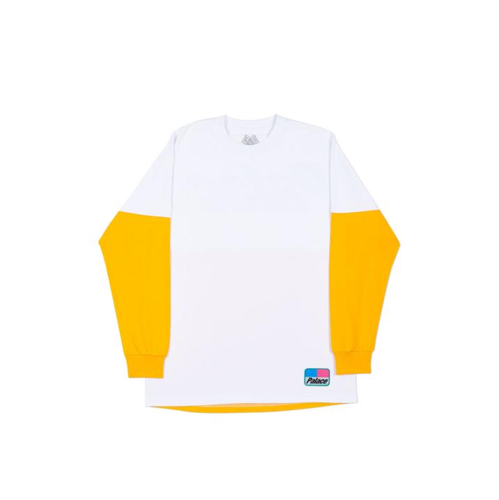 Palace SPLITTER LONGSLEEVE WHITE / CITRUS YELLOW