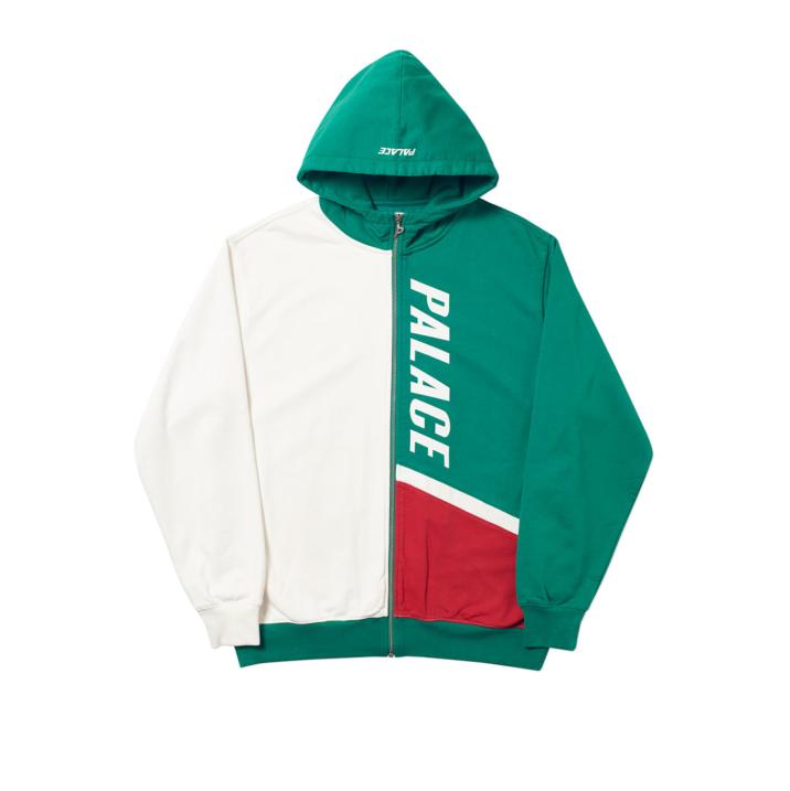 Thumbnail FLAGGO ZIP HOOD WHITE / GREEN / RED one color