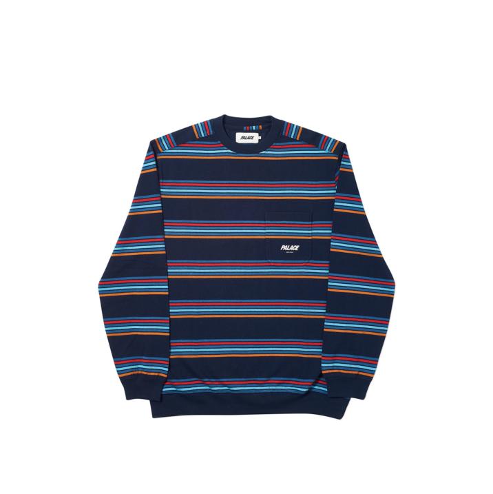 Thumbnail POCKET STRIPE CREW NAVY / RED one color