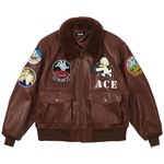 Thumbnail LEATHER FLIGHT JACKET  BROWN one color