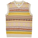 Thumbnail FAIRISLE KNIT VEST BROWN one color