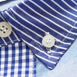 Thumbnail PATCHWORK STRIPE SHIRT BLUE one color