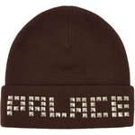 Thumbnail EMOTIONAL STUDDED BEANIE BROWN one color