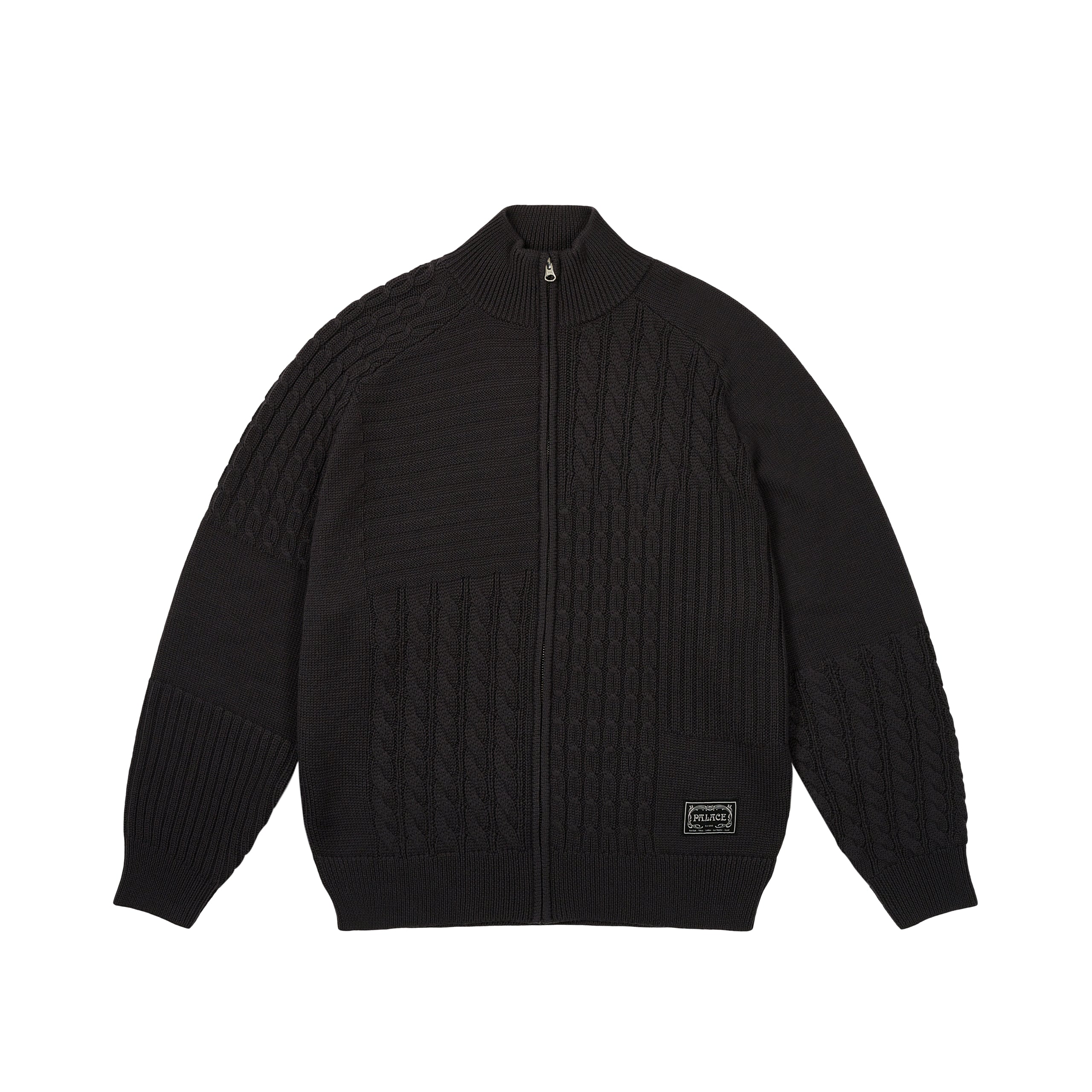 Patchwork Zip Knit Black - Spring 2025 - Palace Community Patchwork Zip Knit Black - Spring 2025 - Palace Community