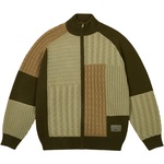 Thumbnail PATCHWORK ZIP KNIT THE DEEP GREEN one color