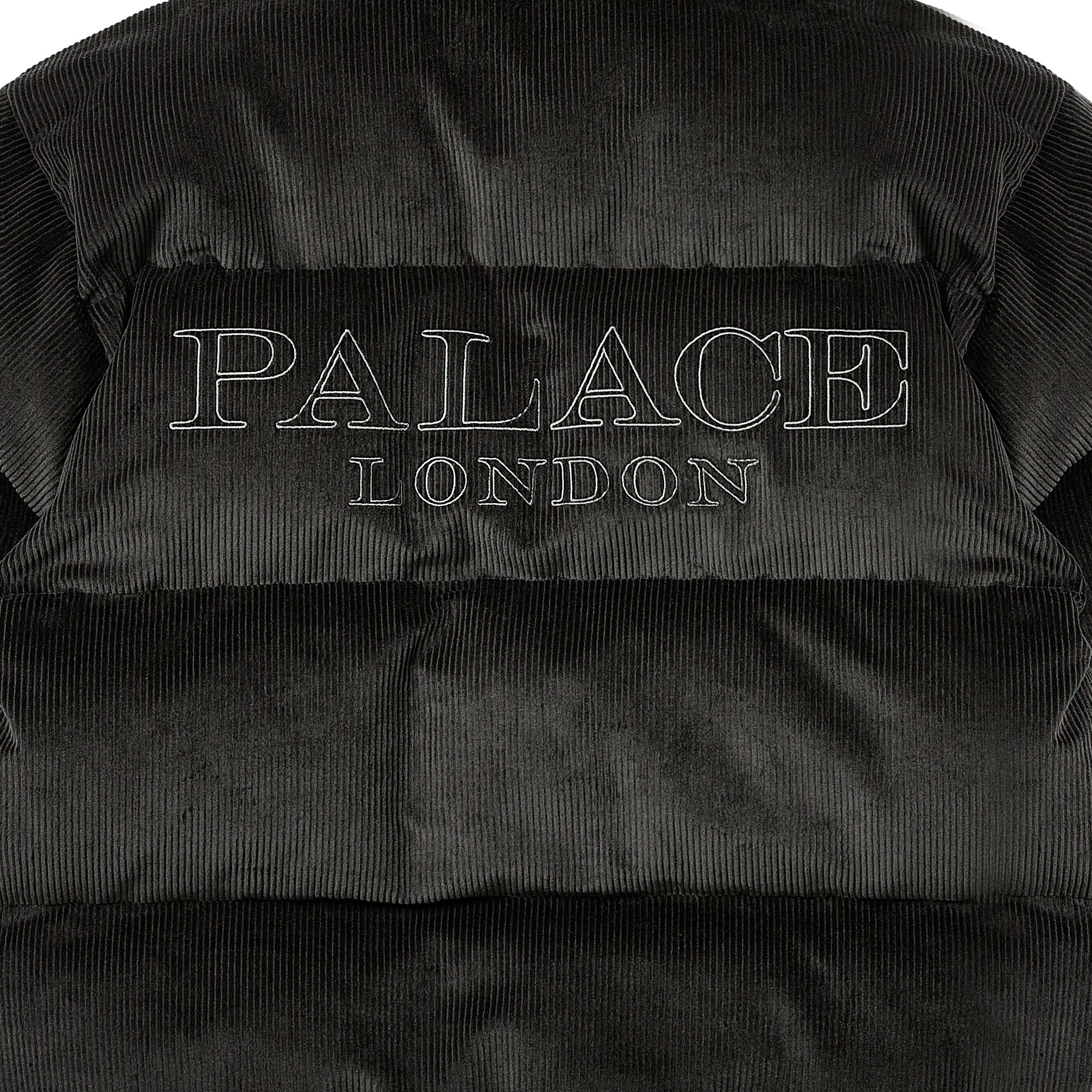 Corduroy Puffa Jacket Black - Spring 2025 - Palace Community