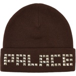 Thumbnail EMOTIONAL STUDDED BEANIE BROWN one color