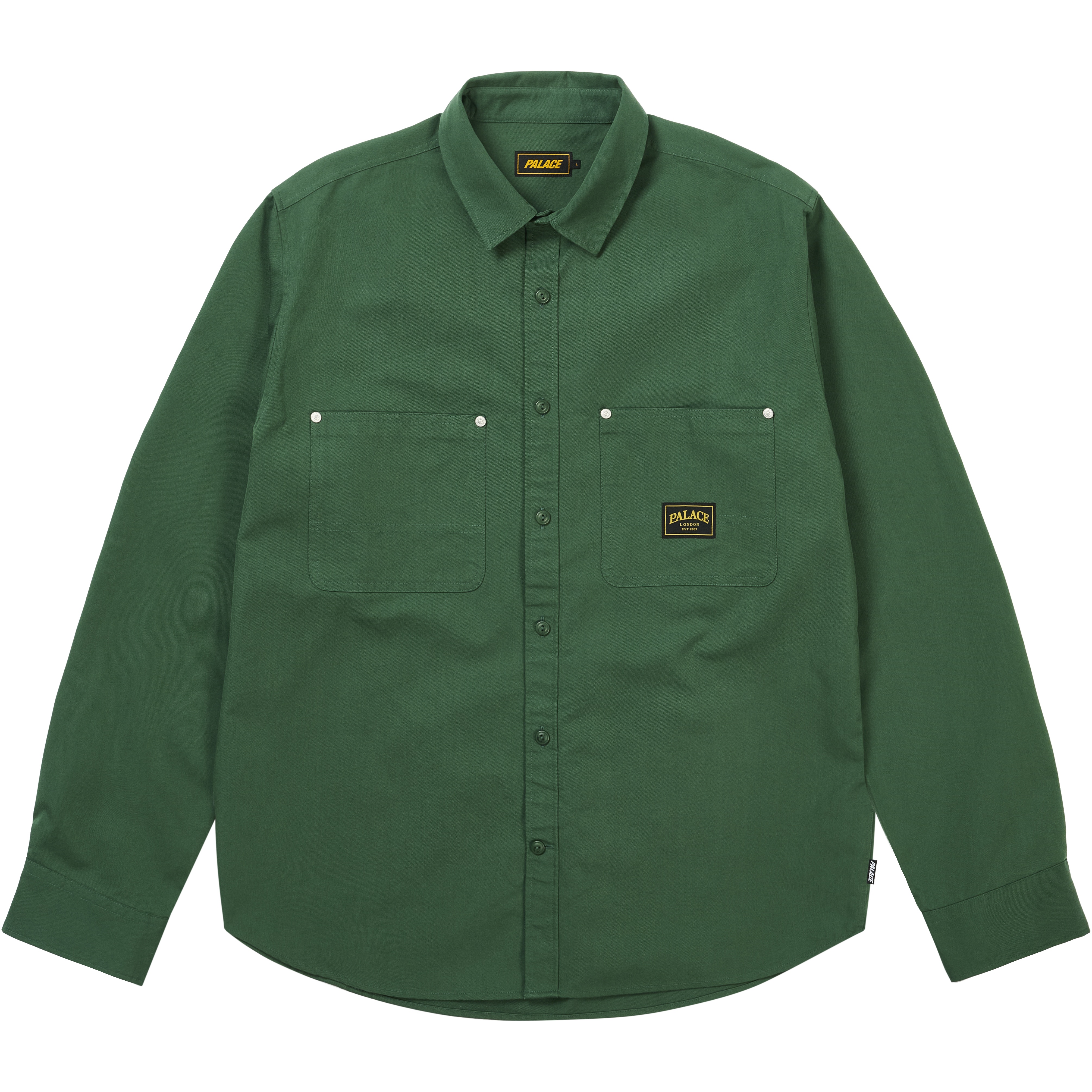 Palace COTTON TWILL OVERSHIRT WASHED GREEN