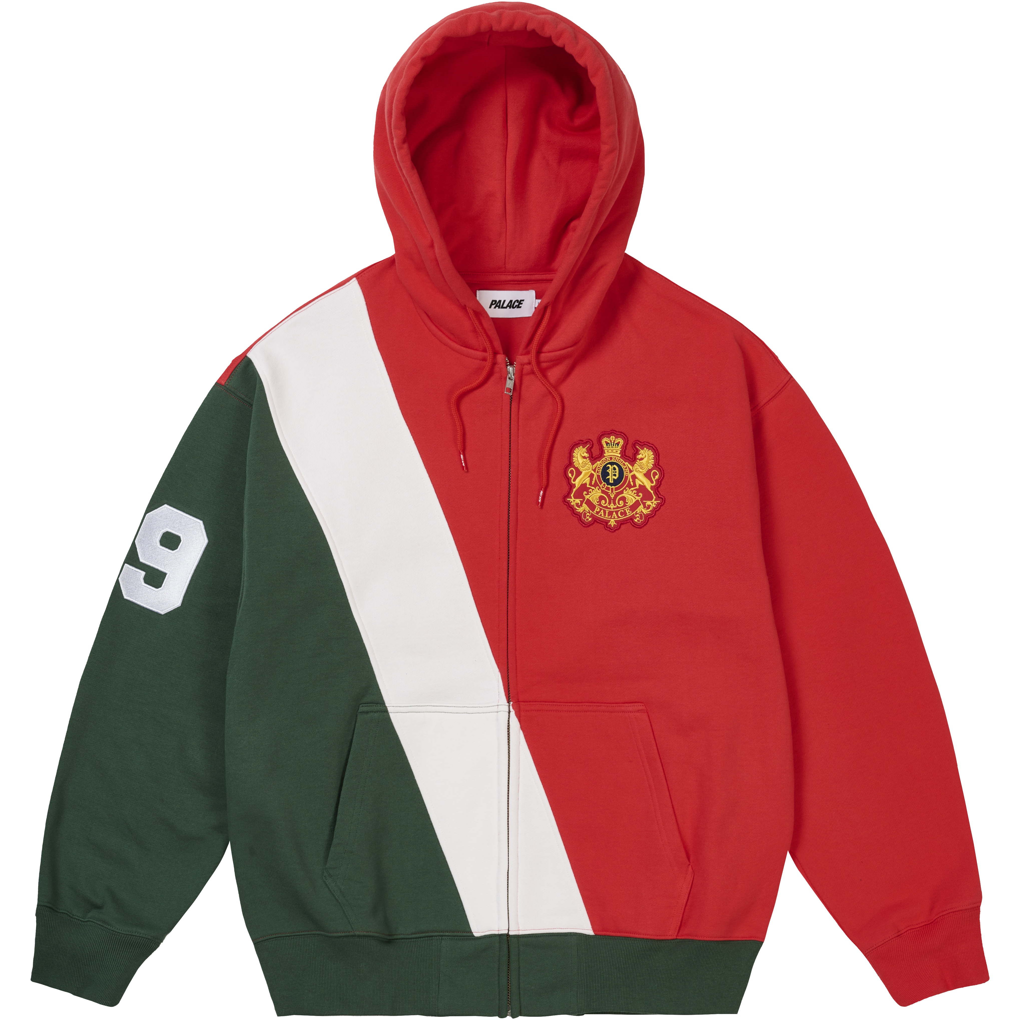 Palace ESTABLISHED ZIP HOOD RED