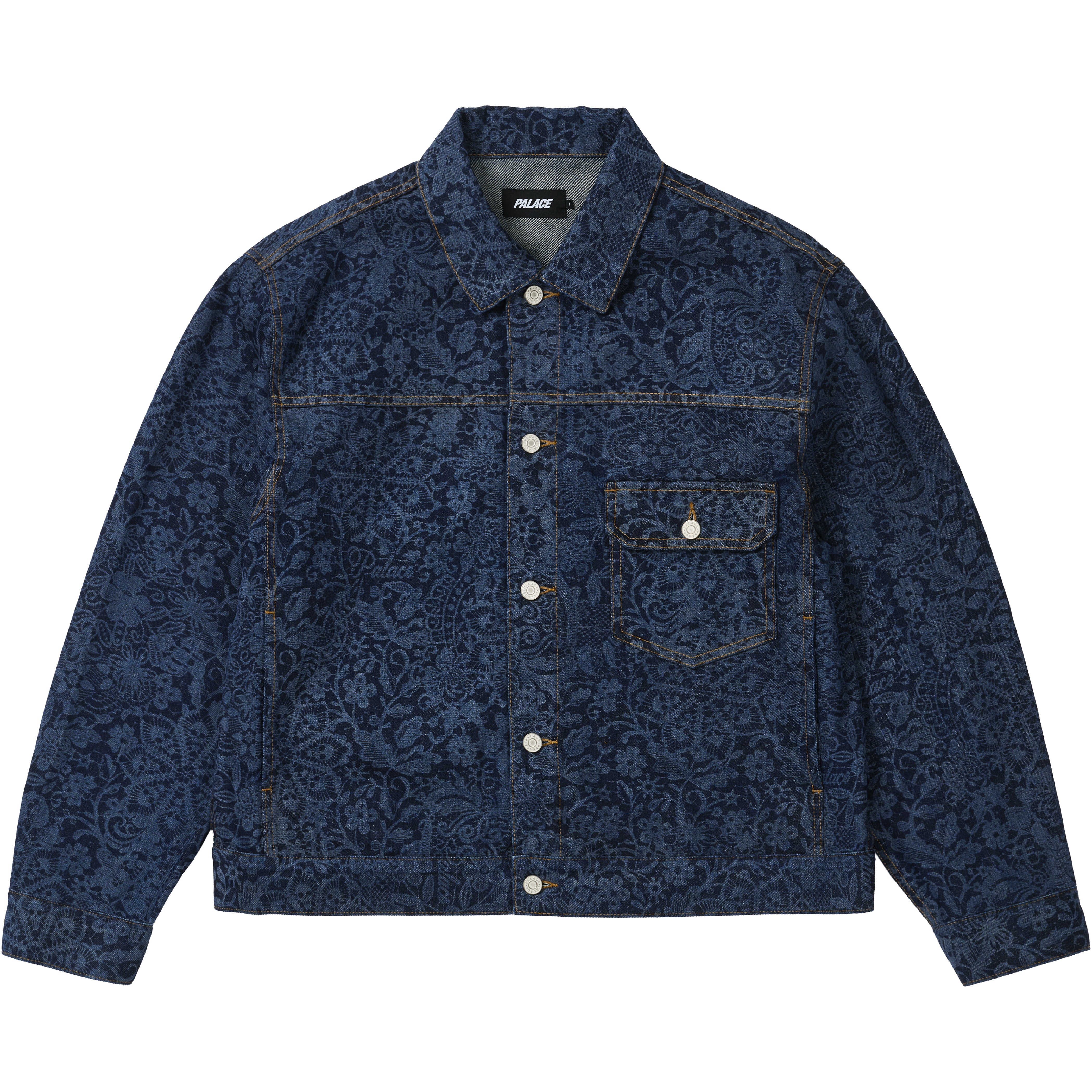 Palace LACE BLEACHED DENIM JACKET INDIGO DENIM