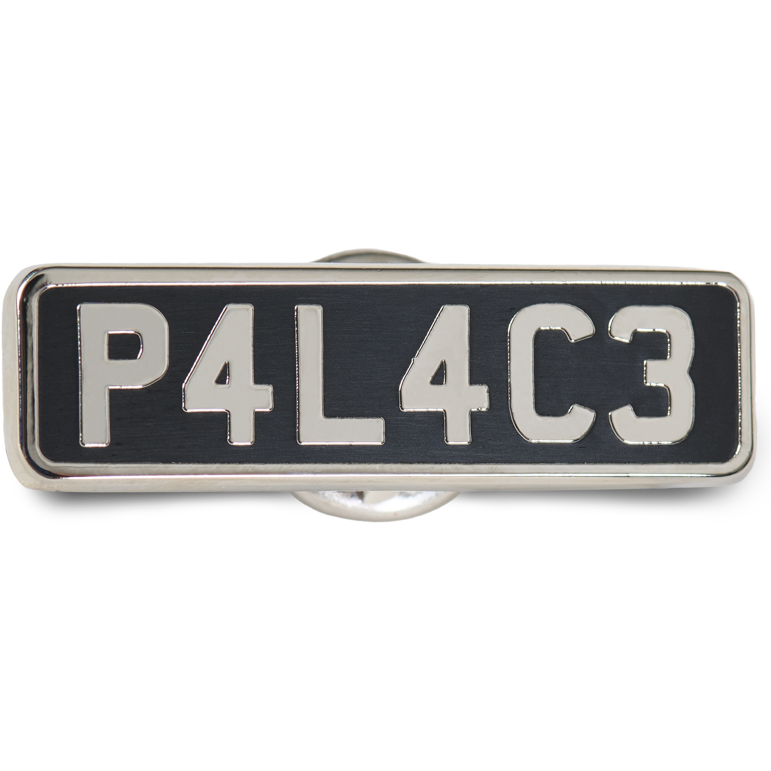 Palace PAL PLATE PIN BADGE BLACK / SILVER