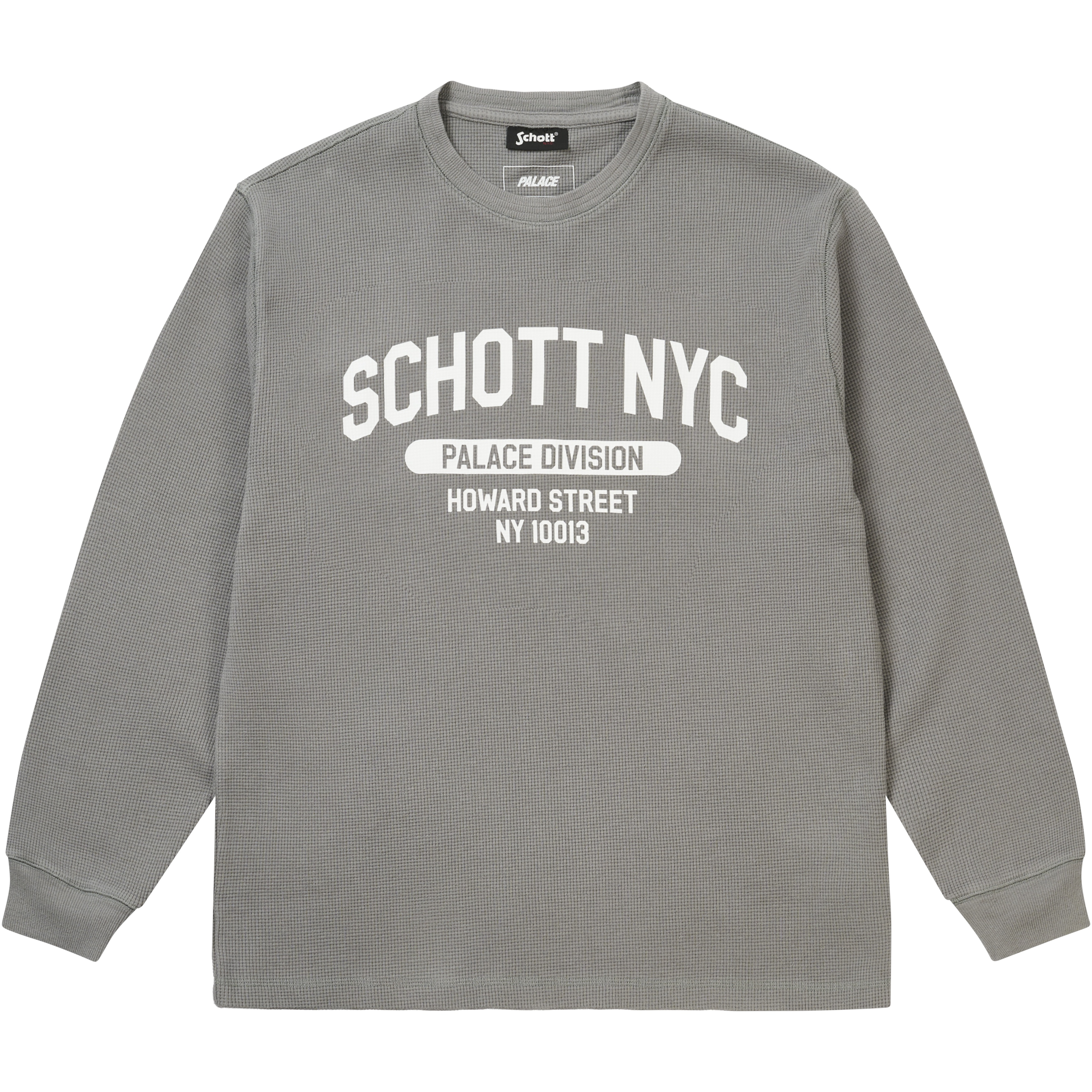 Palace PALACE SCHOTT WAFFLE LONGSLEEVE GREY