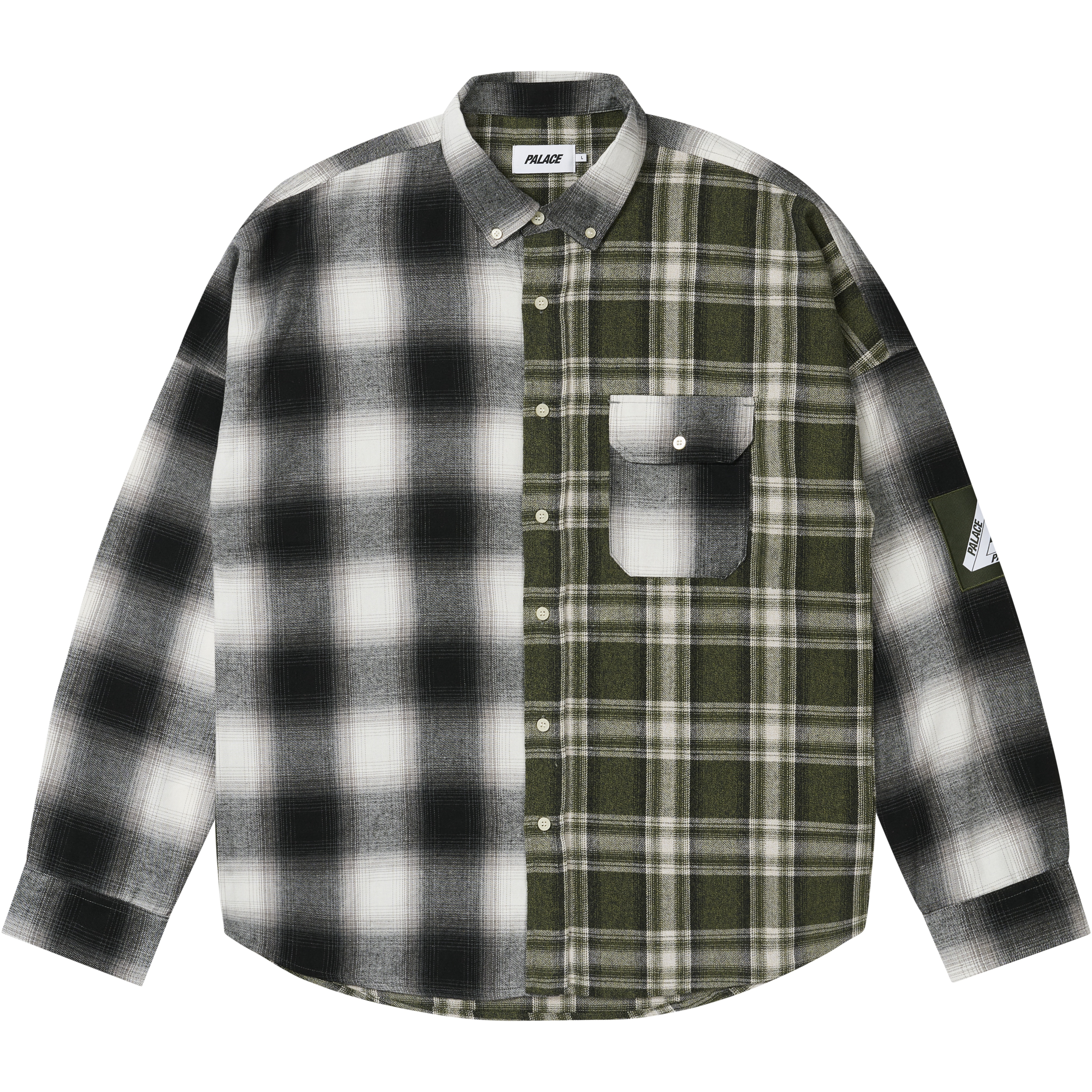 Palace PATCHY FLANNEL SHIRT GREEN