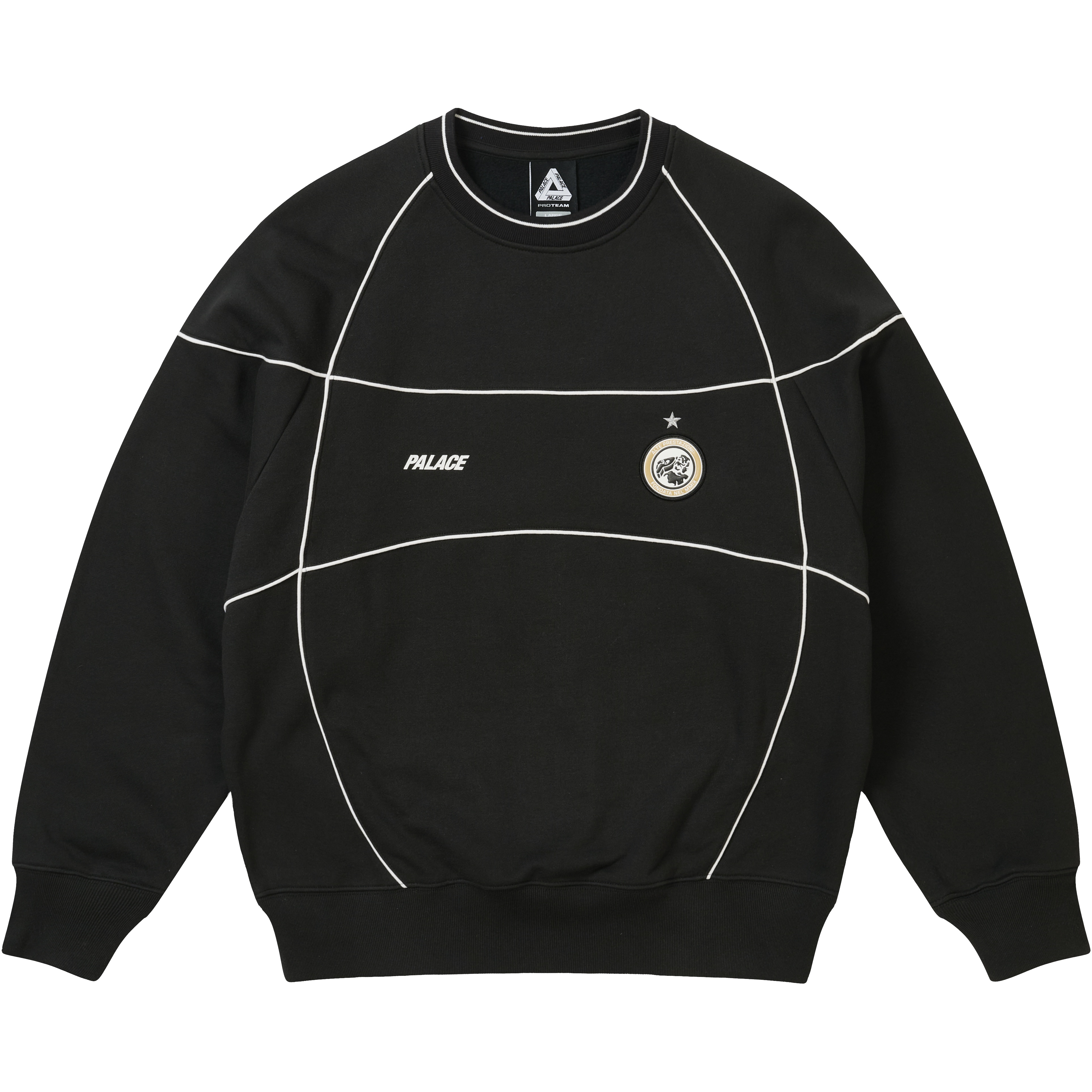 Palace PRO TEAM PIPED CREW BLACK