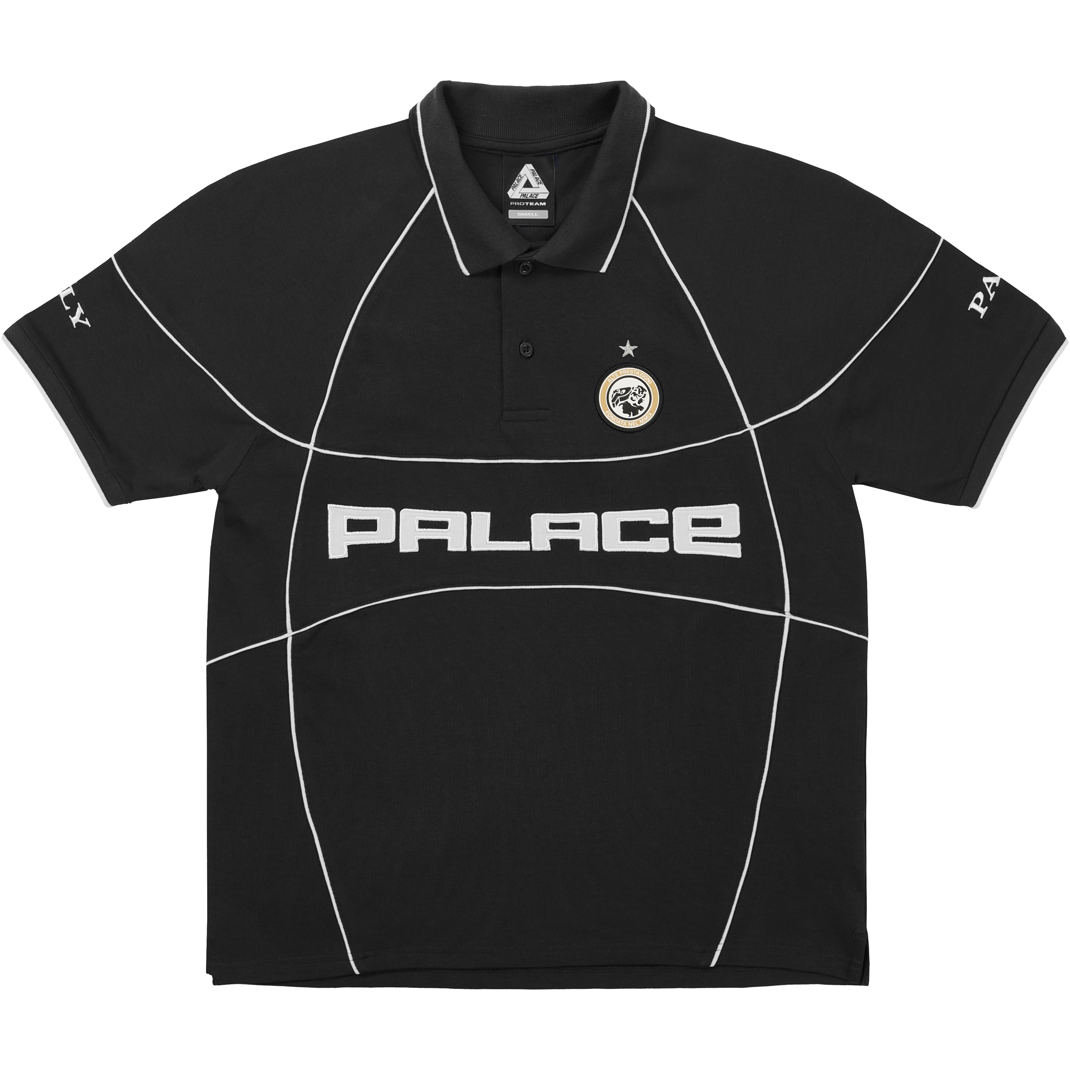 Palace PRO TEAM PIPED POLO BLACK