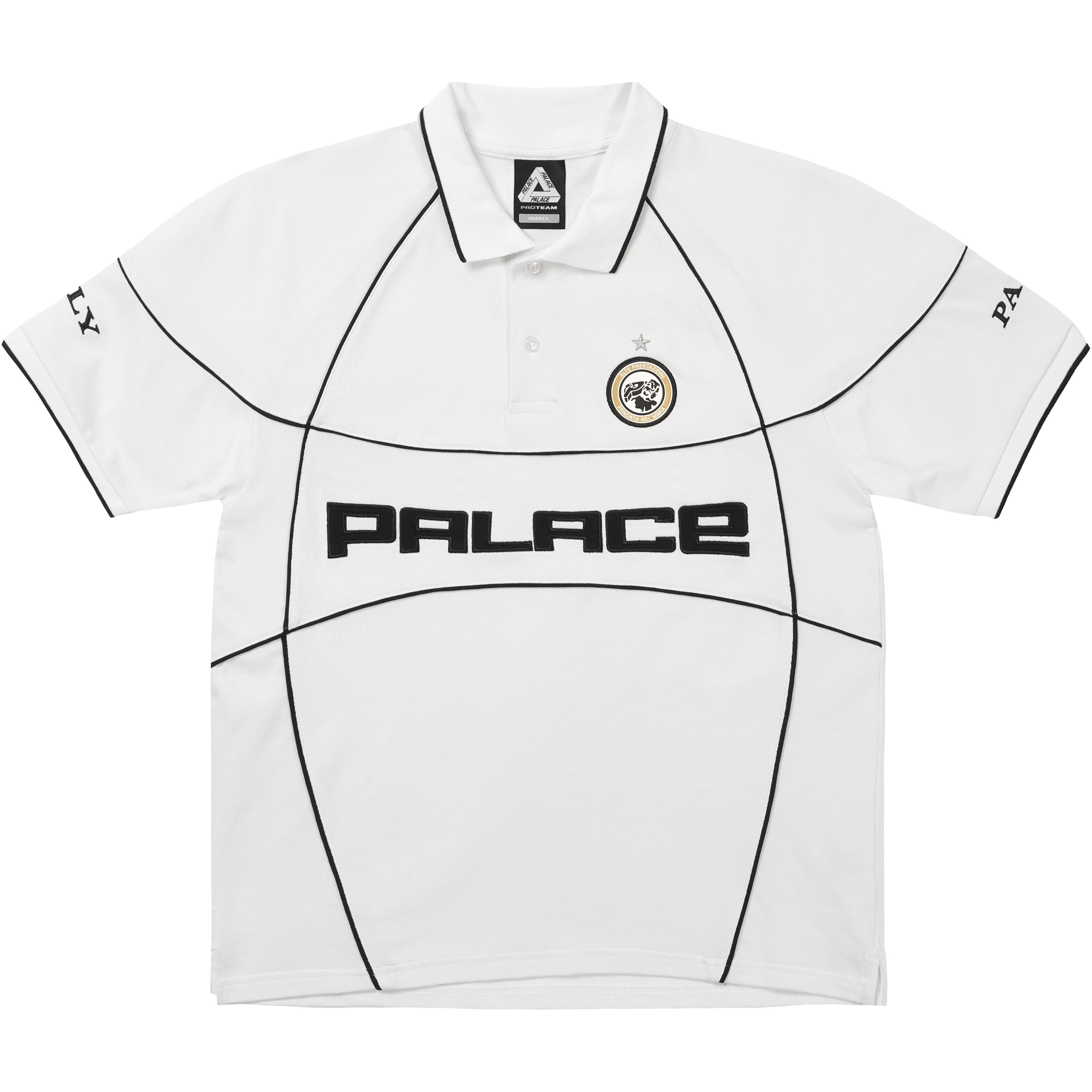 Palace PRO TEAM PIPED POLO WHITE