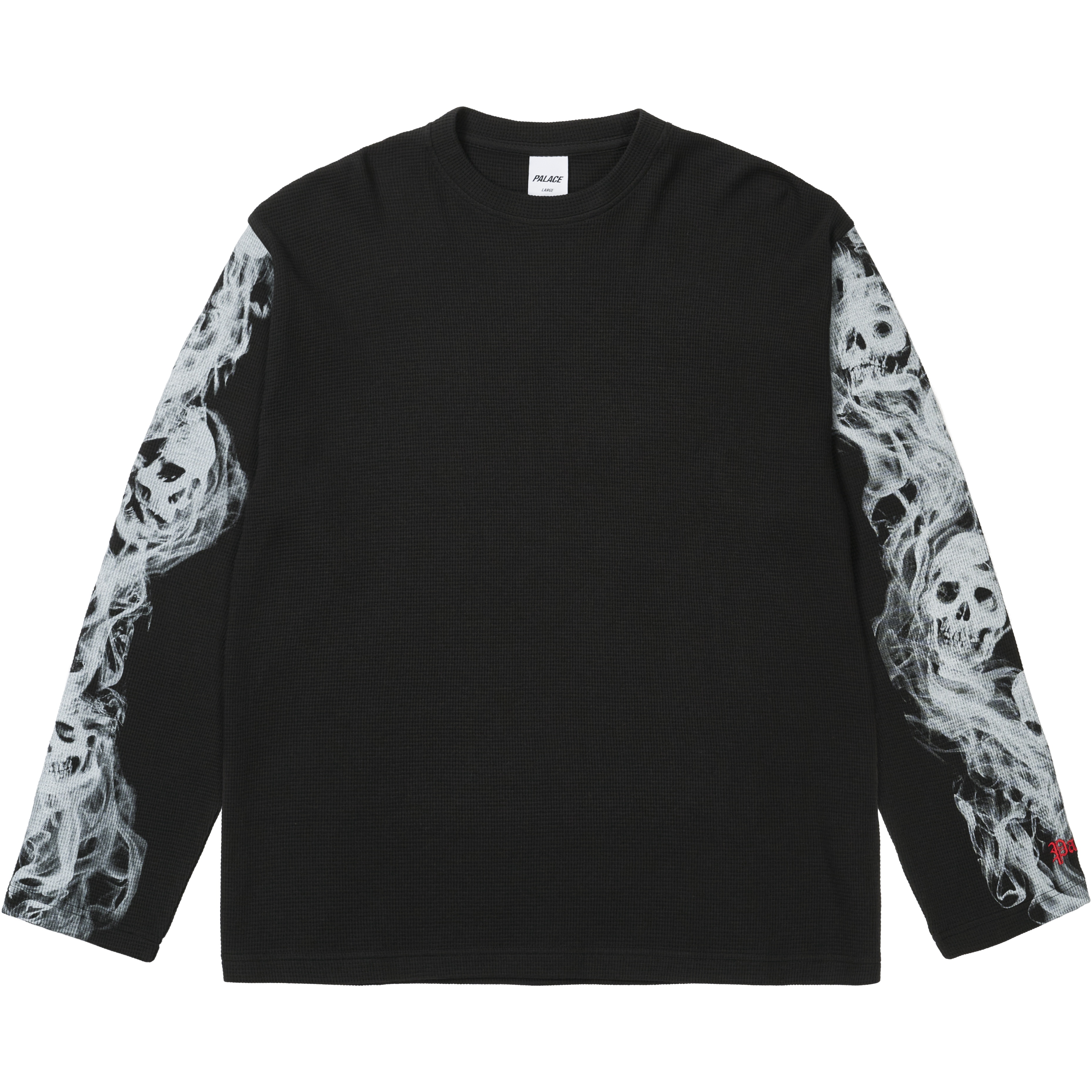 Palace SMOKED WAFFLE LONGSLEEVE BLACK