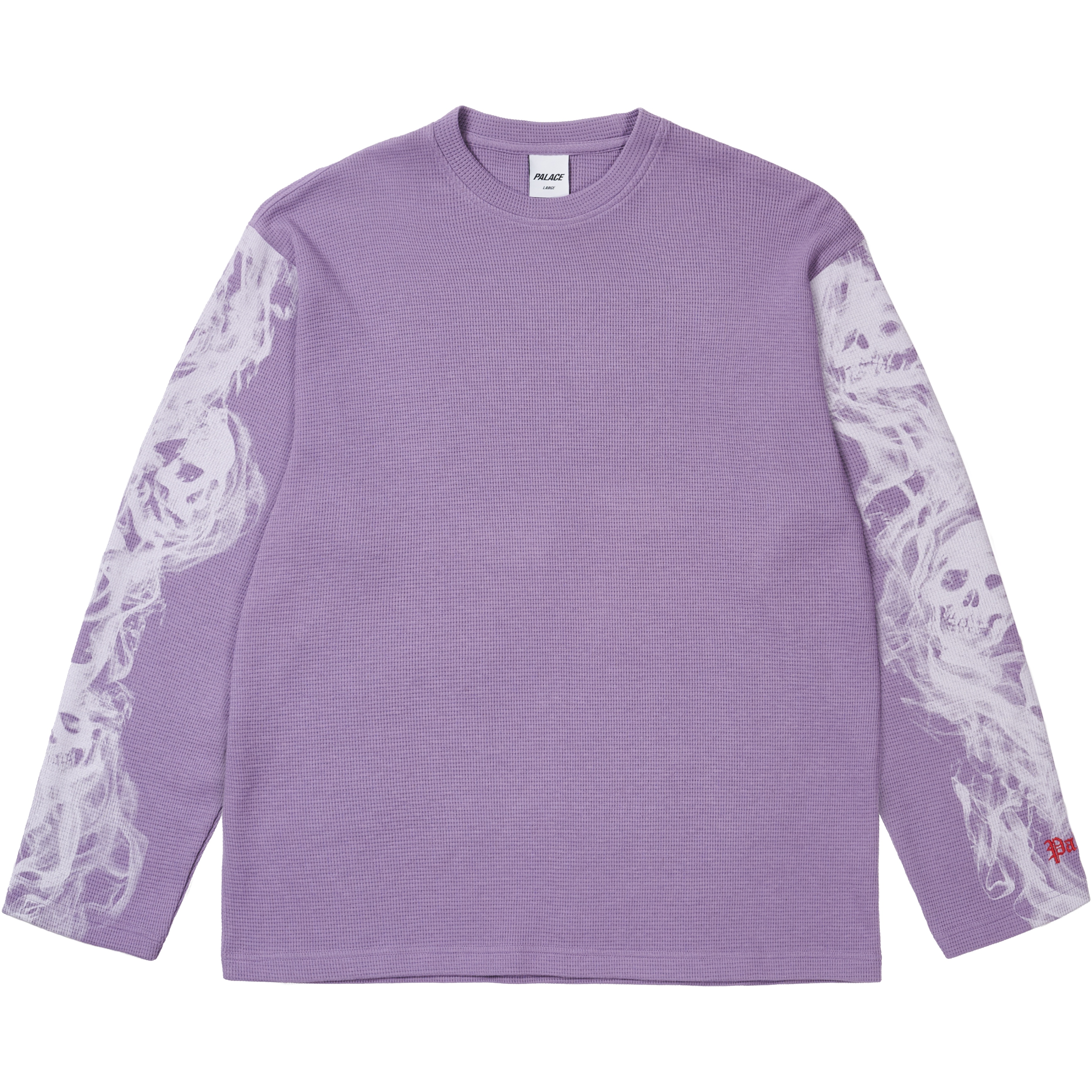 Palace SMOKED WAFFLE LONGSLEEVE FLAT GRAPE