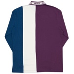 Thumbnail VERTICAL TRI STRIPE L/S POLO PURPLE / WHITE / TEAL one color