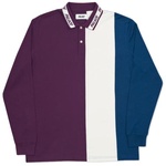 Thumbnail VERTICAL TRI STRIPE L/S POLO PURPLE / WHITE / TEAL one color