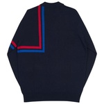Thumbnail ANGLE STRIPE ZIP KNIT BLACK one color