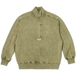 Thumbnail WASHED TERRY 1/2 ZIP FUNNEL THE DEEP GREEN one color