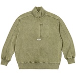 Thumbnail WASHED TERRY 1/2 ZIP FUNNEL THE DEEP GREEN one color