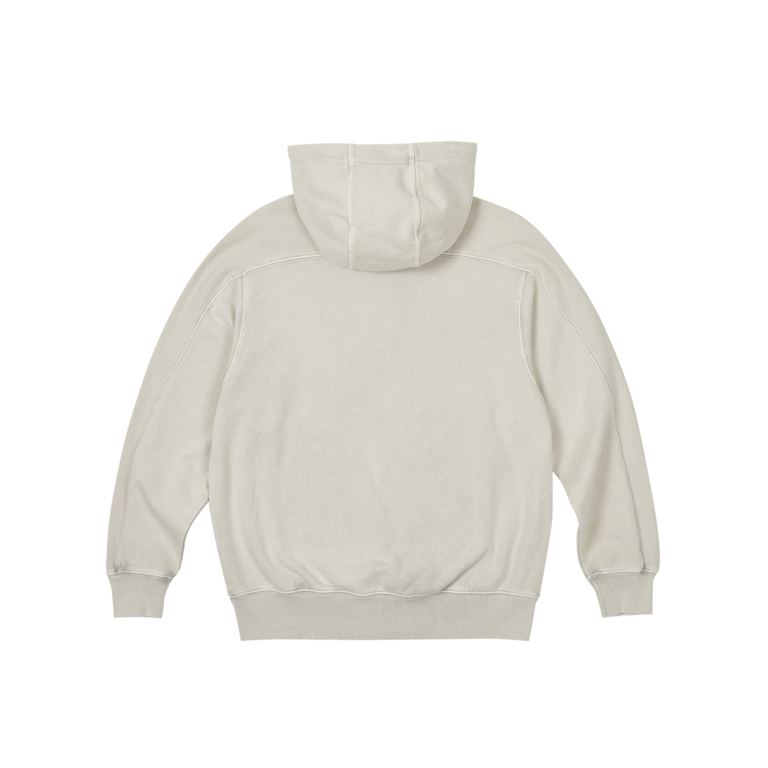 Thumbnail WASHED TERRY 1/4 PLACKET HOOD SMOKE GREY one color