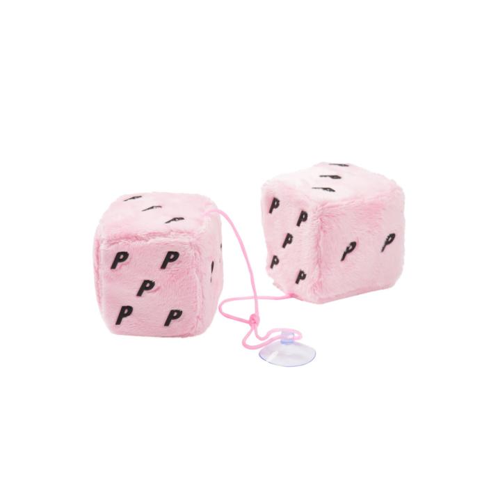 FUZZY HANGING DICE PINK one color
