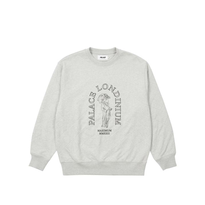 Thumbnail PALACE LONDINIUM QUILTED CREW GREY MARL one color