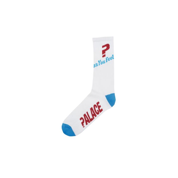 CAN YOU FEEL IT SOCK WHITE BLUE one color