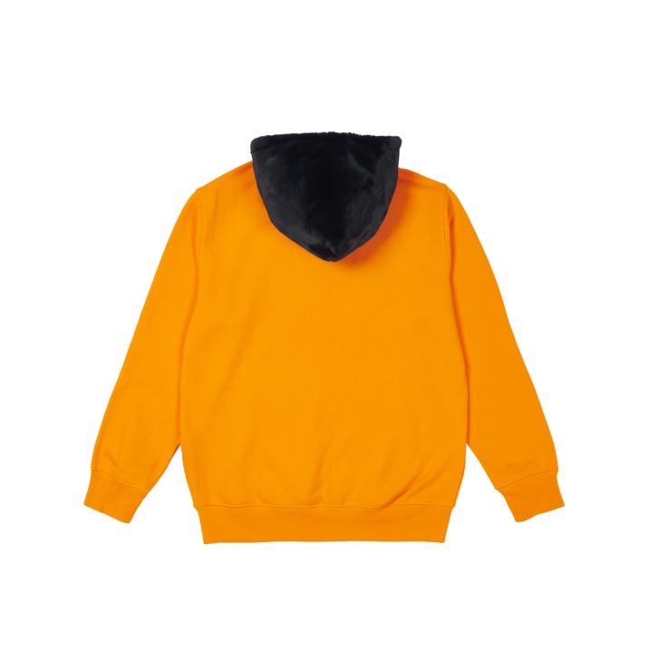 Thumbnail FAUX FUR HOOD ORANGE / BLUE one color