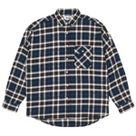 Thumbnail FLANNEL DROP SHOULDER SHIRT NAVY one color