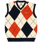 Thumbnail ARGYLE KNIT VEST NAVY / ORANGE one color