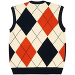 Thumbnail ARGYLE KNIT VEST NAVY / ORANGE one color