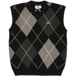 Thumbnail ARGYLE KNIT VEST BLACK / GREY one color