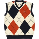 Thumbnail ARGYLE KNIT VEST NAVY / ORANGE one color