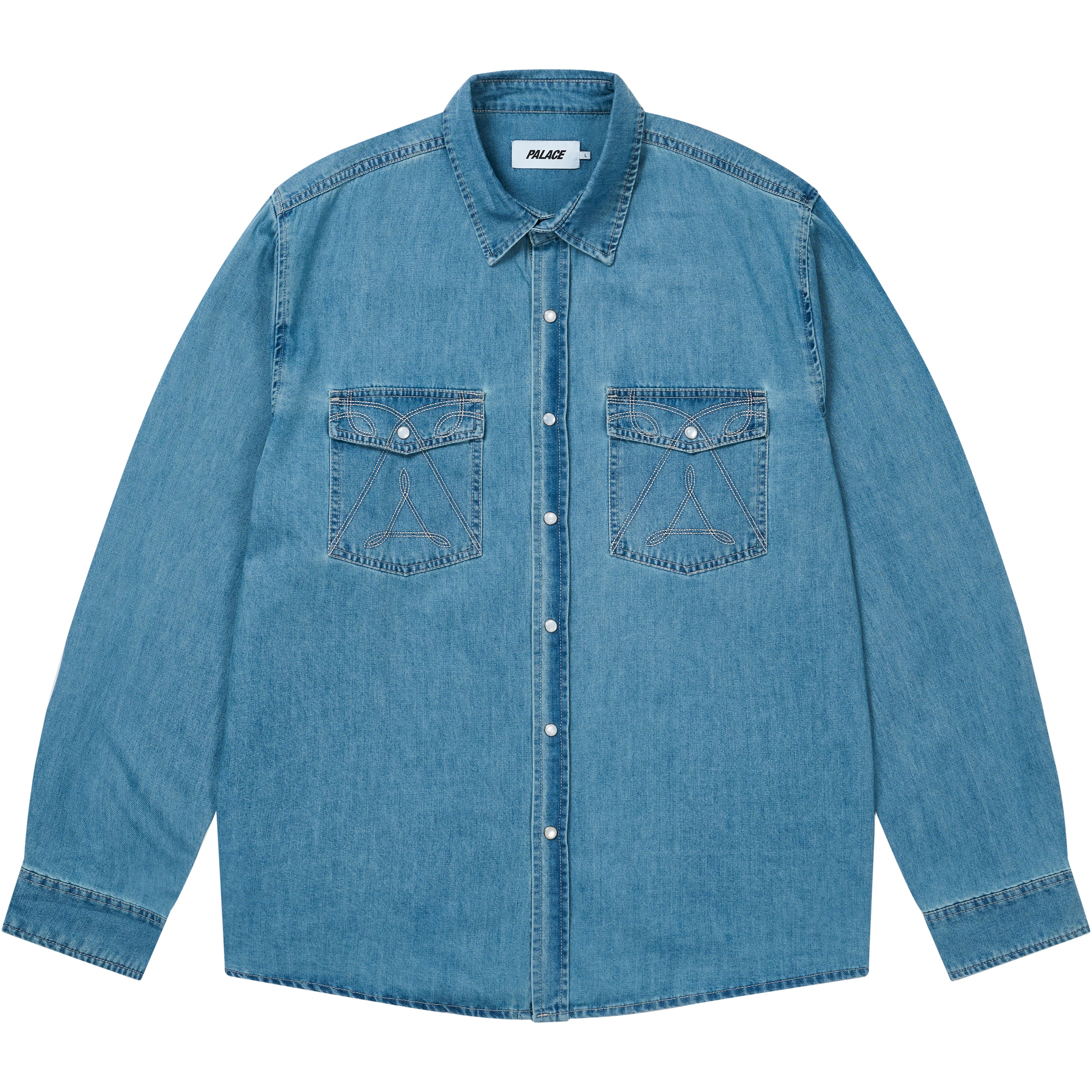 Thumbnail DENIM WESTERN OVER SHIRT STONE WASH one color