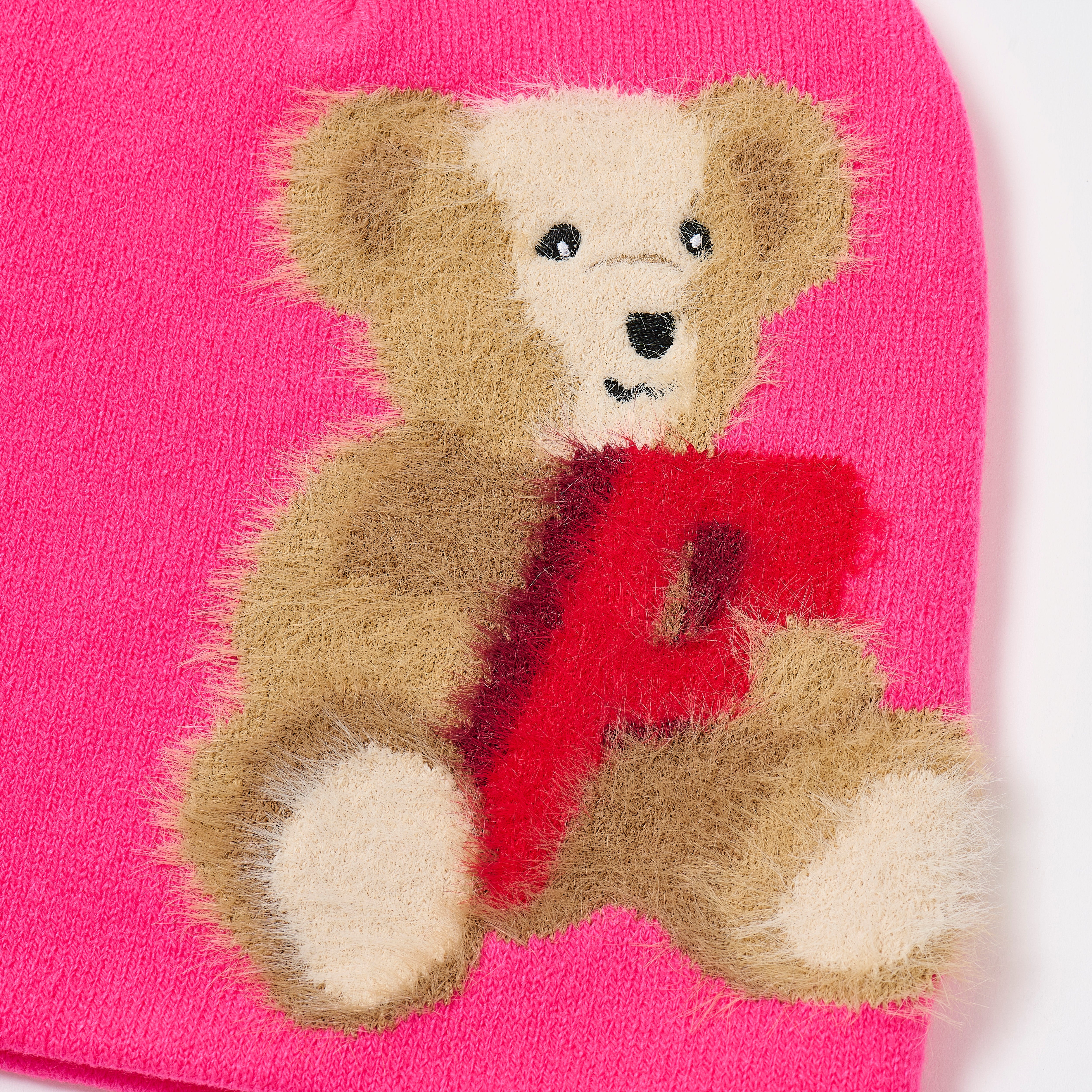 Thumbnail P BEAR NEIN CUFF BEANIE PINK one color