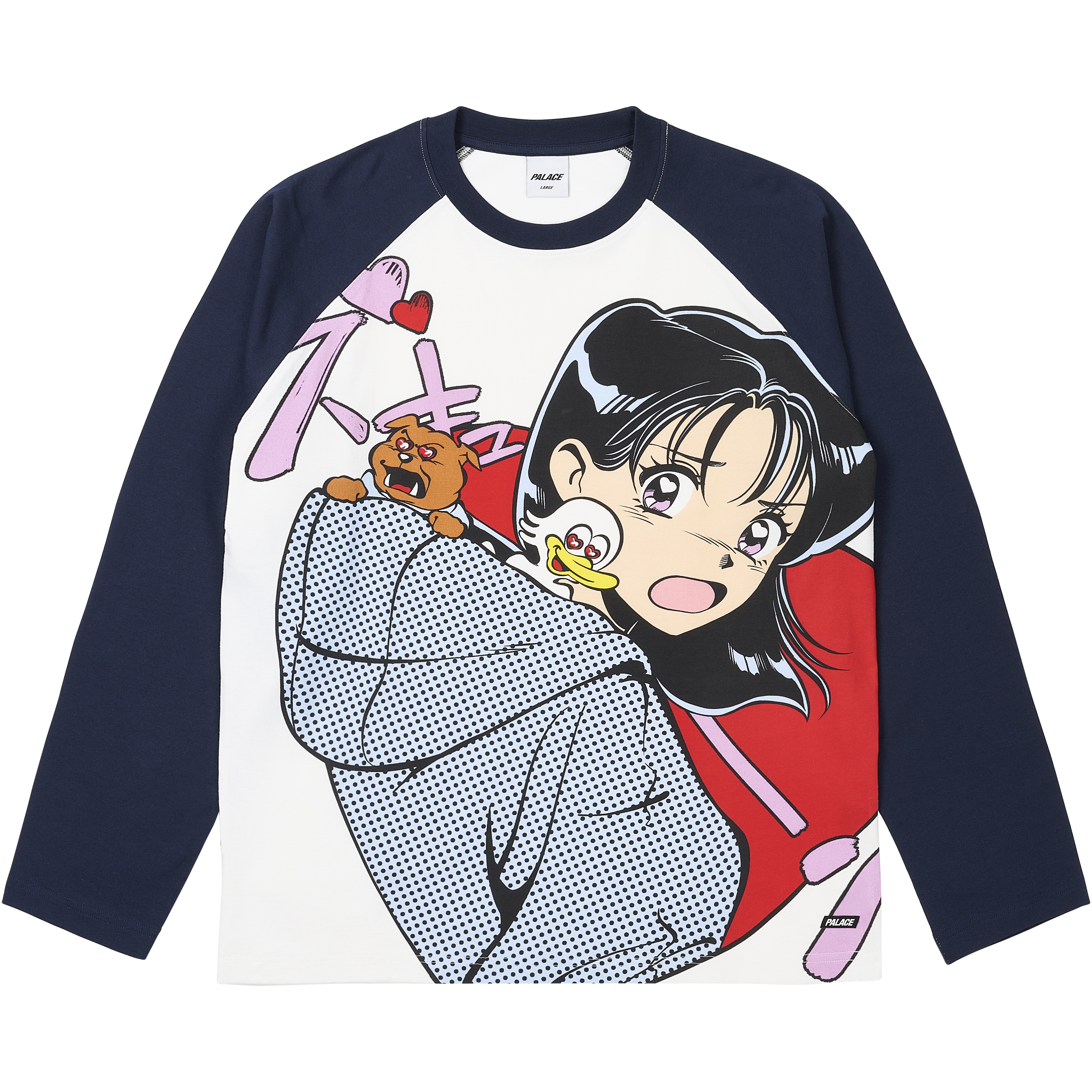 Palace REAR VIEW RAGLAN LONGSLEEVE NAVY / MULTI