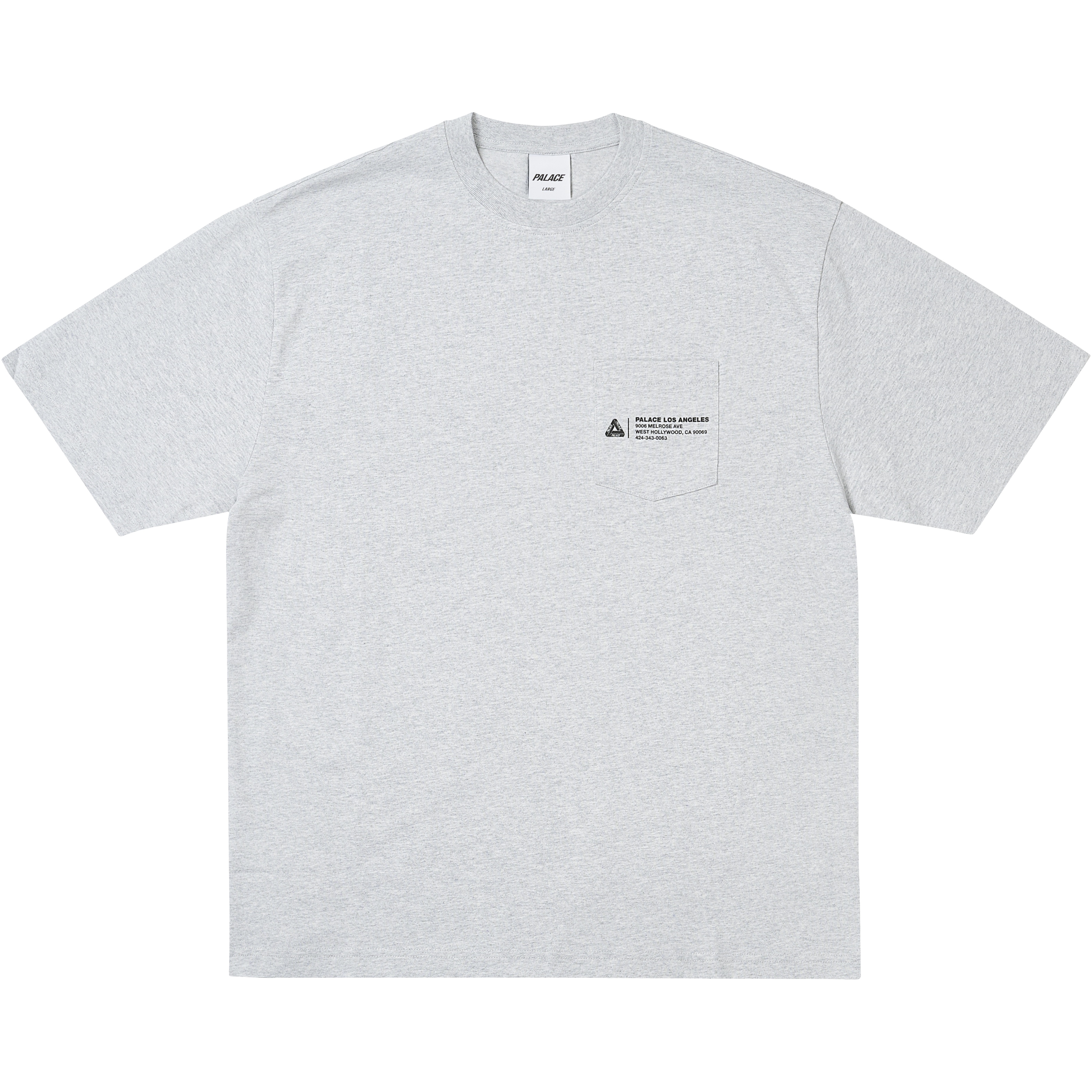 Palace SHOP LOCATOR POCKET T-SHIRT GREY MARL