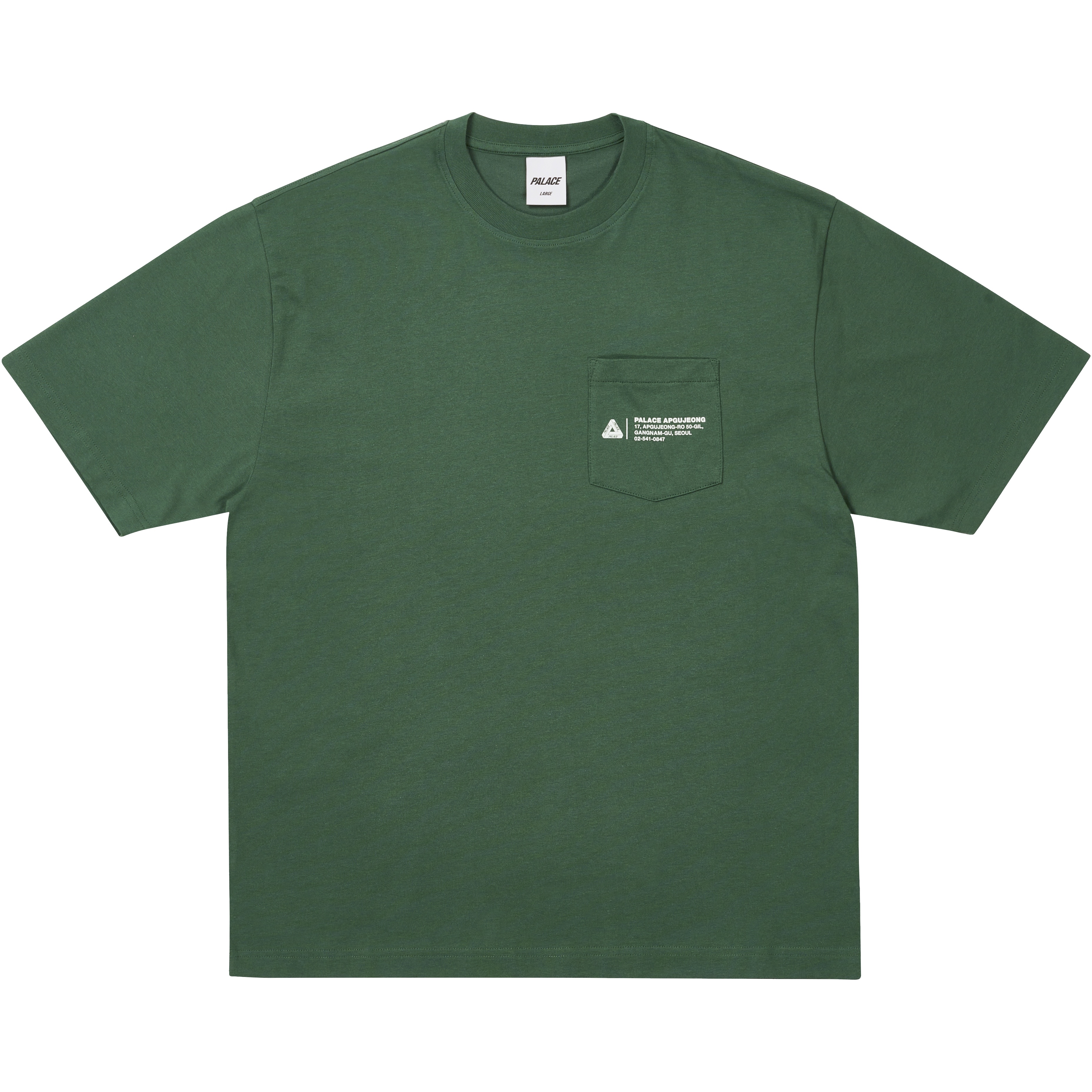 Palace SHOP LOCATOR POCKET T-SHIRT APGUJEONG RACEY GREEN