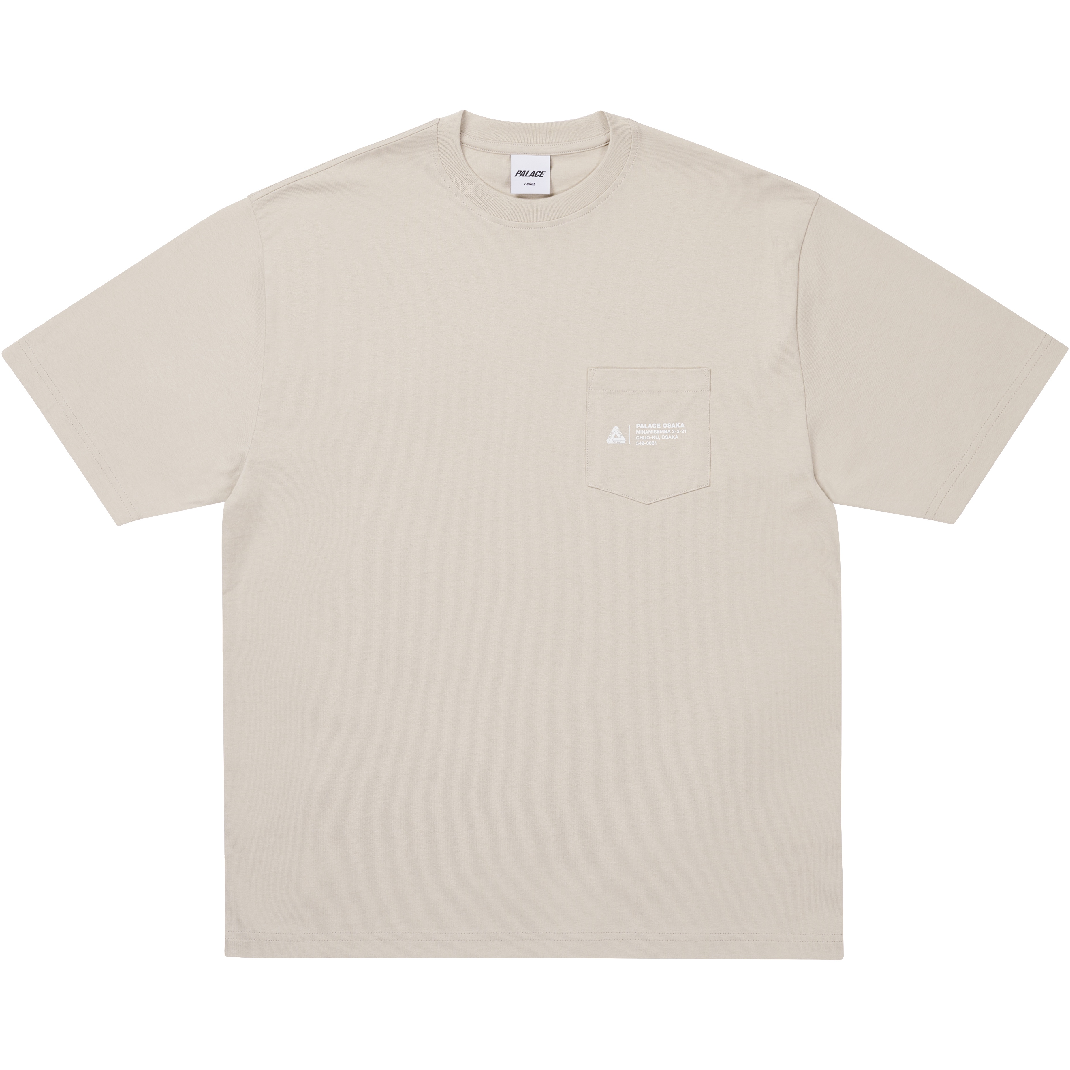 Palace SHOP LOCATOR POCKET T-SHIRT STONEY GREY