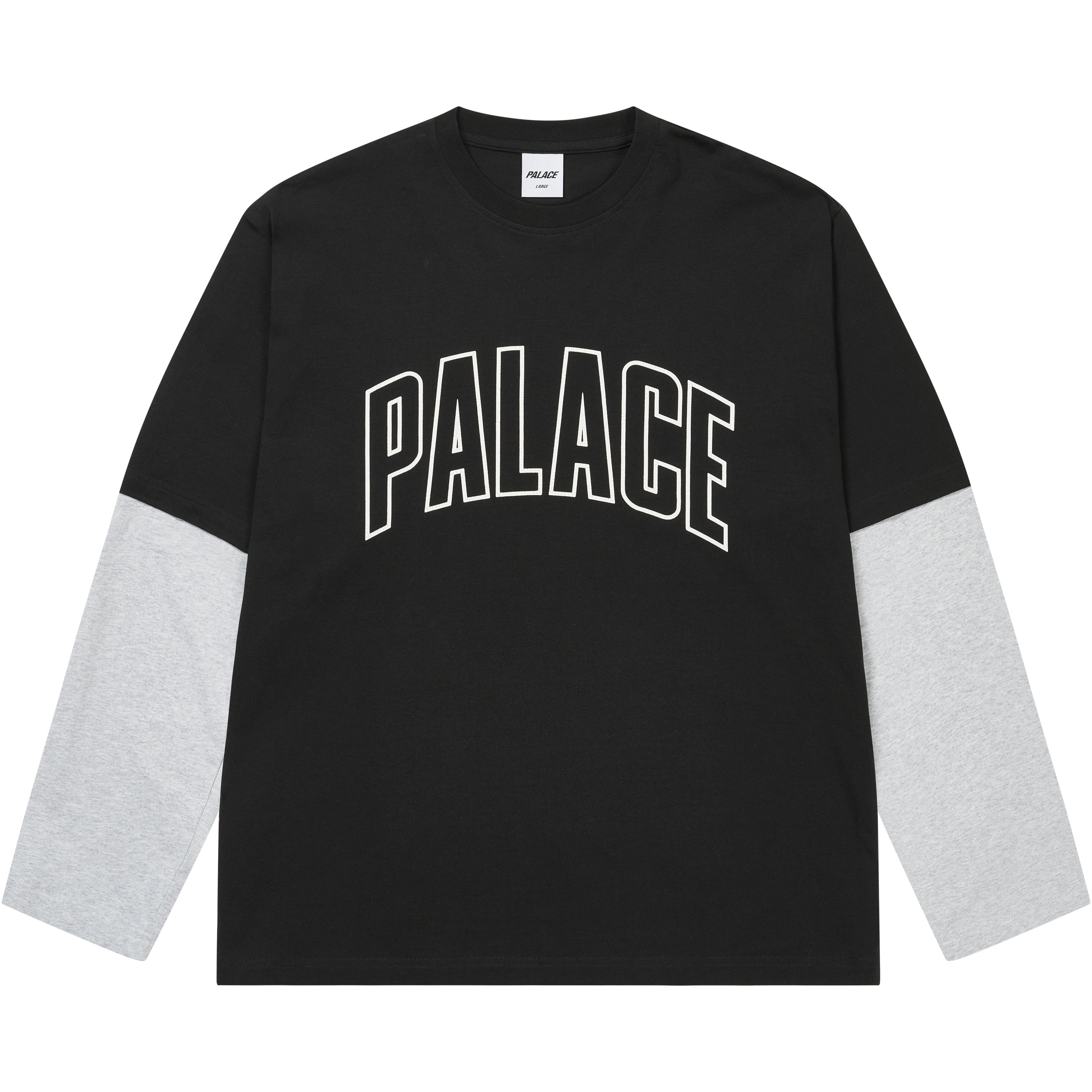 Palace SURPRISINGLY LONGSLEEVE BLACK / GREY MARL