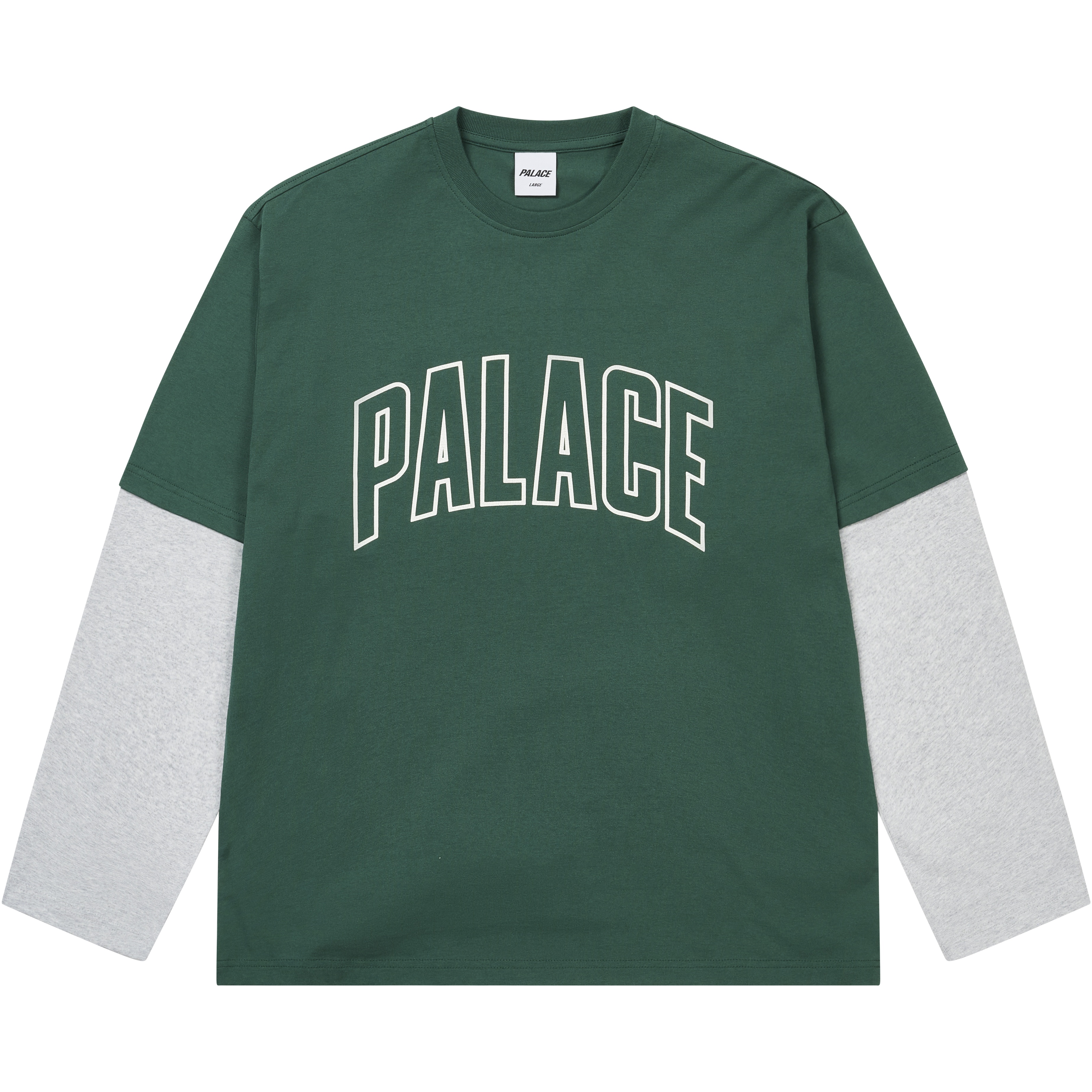 Palace SURPRISINGLY LONGSLEEVE RACEY GREEN / GREY MARL